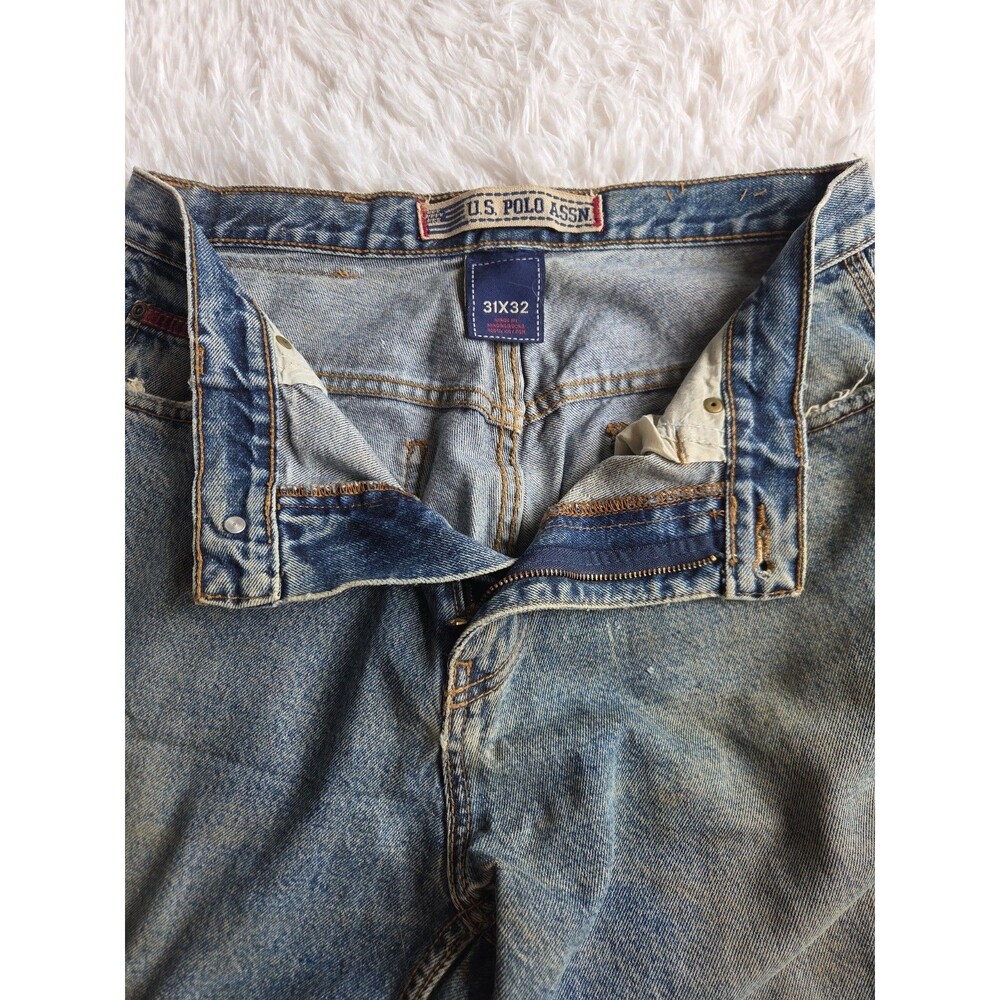 US Polo Assn Carpenter Jeans 31 X 32 Relaxed Wide Leg Distressed Vintage - Picture 6 of 16